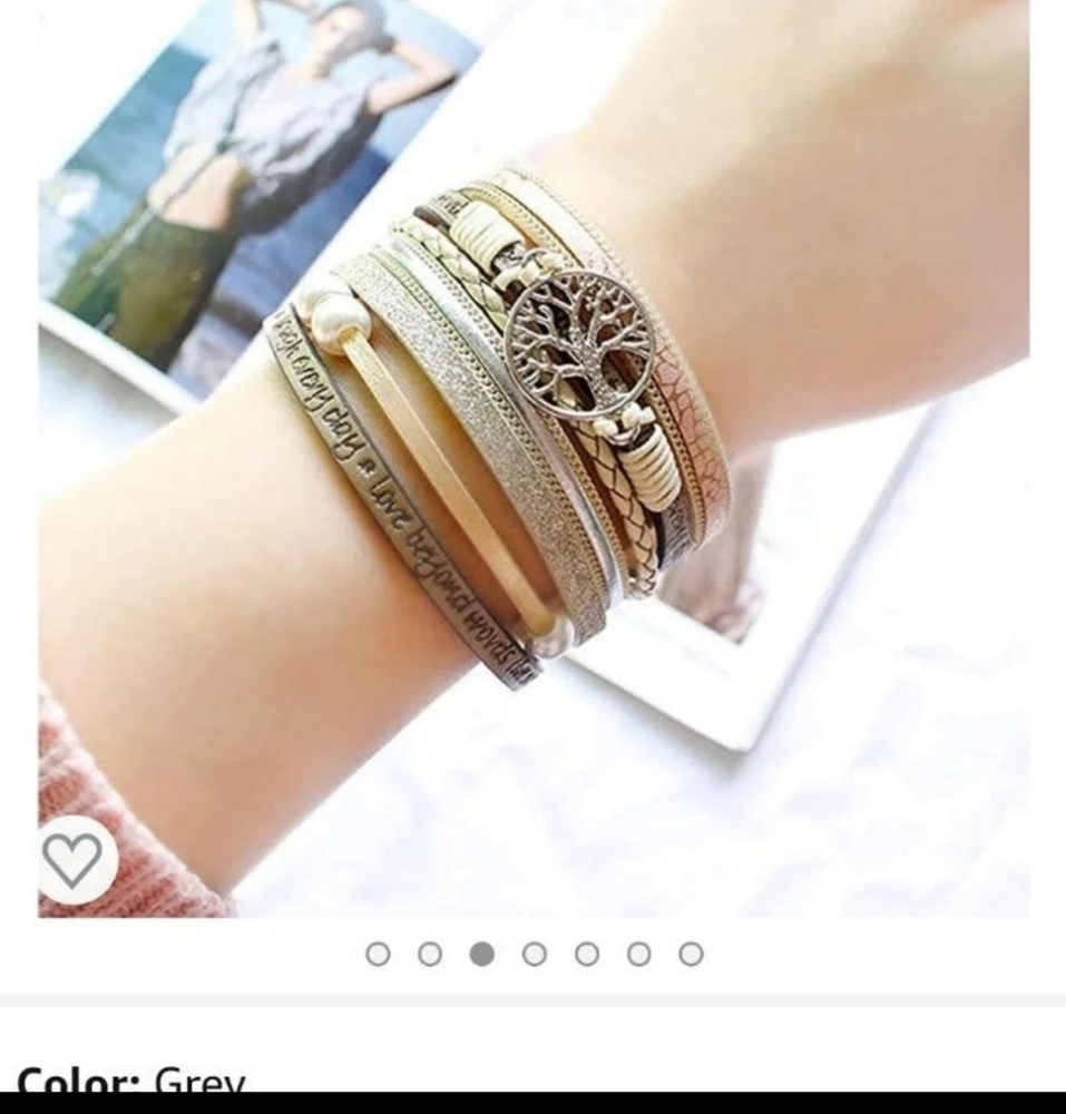 New! Jenia multi level design leather bracelet